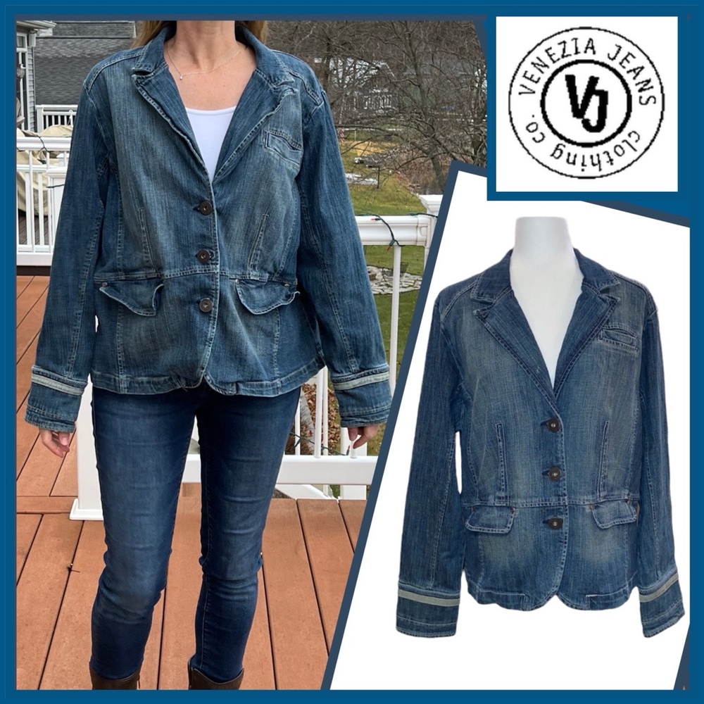 - Venezia Peplum Denim Jacket! EUC!